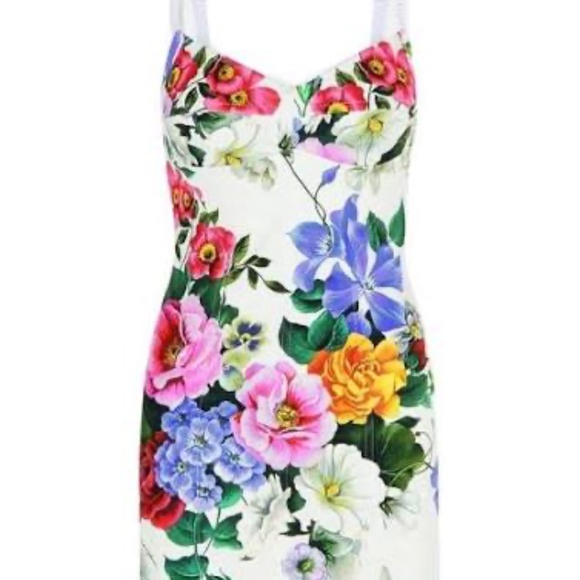 Dolce & Gabbana Peony Floral Print Mini Dress – Size 42 - Picture 4 of 9